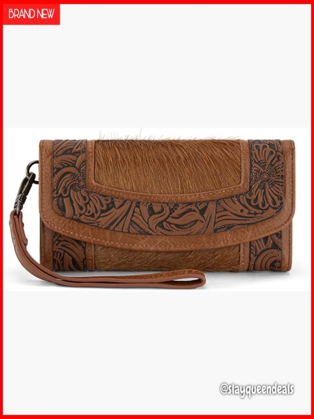 Large Capacity Trifold Wristlet Wallet with RFID Blocking and ID Window